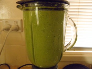 jug of green smoothie