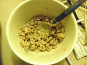 ground walnuts with spices mixed in
