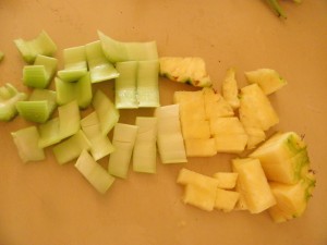 celery and pineapple for green smoothie