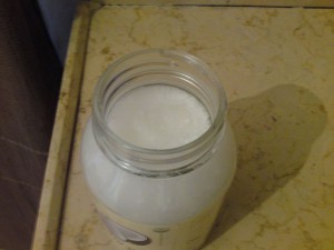 Coconut oil in a jar