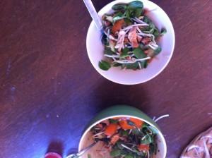 plated asian chicken salad