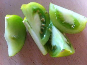 yellow tomatoes cut up